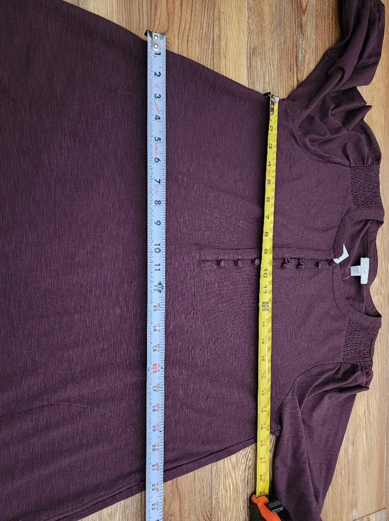 J. Jill Smocked Henley Dress In Spiced Wine Women's Petite M NEW - Picture 7 of 13